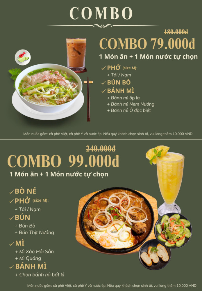 Bảng giá (Menu) Xóm Mới Garden Nha Trang